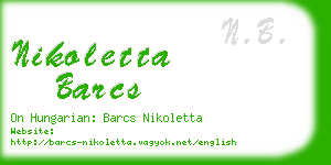nikoletta barcs business card